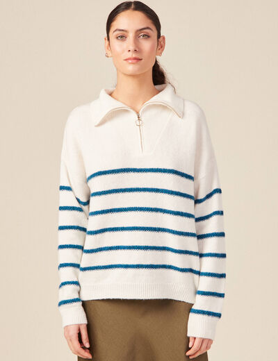 Pull camionneur ecru femme