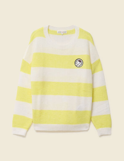 Pull col rond Atelier Beguin x Bonobo jaune femme