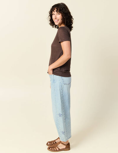 T-shirt éco-responsable marron femme