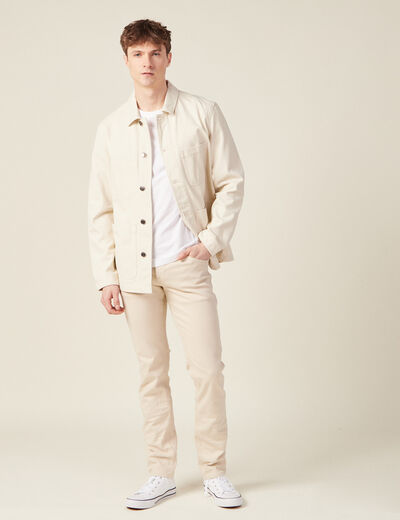 Jeans slim beige homme