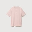 T-shirt droit en coton col ras du cou rose pastel homme