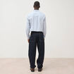 Chemise manches longues col am&eacute;ricain bleu gris homme