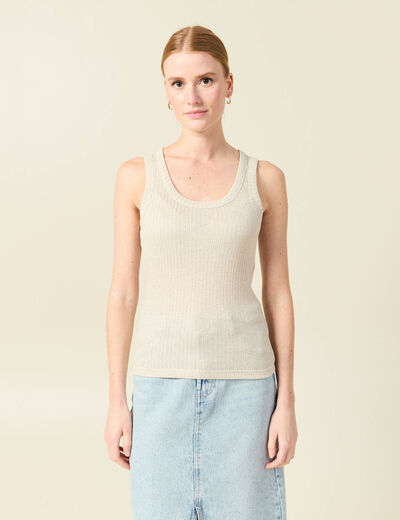Débardeur sans manches beige femme