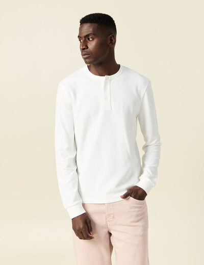 T-shirt manches longues ecru homme