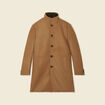 Manteau ajusté boutonné marron homme
