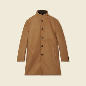Manteau ajusté boutonné marron homme