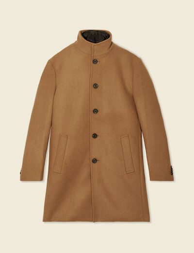 Manteau ajusté boutonné marron homme