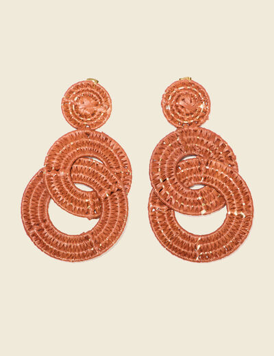 Boucles d'oreilles pendantes rose corail femme