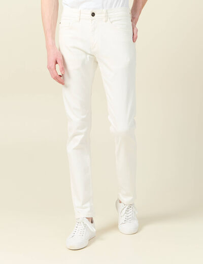 Jeans slim longueur 32 denim blanc homme