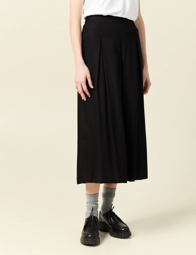 Jupe longue évasée noir femme