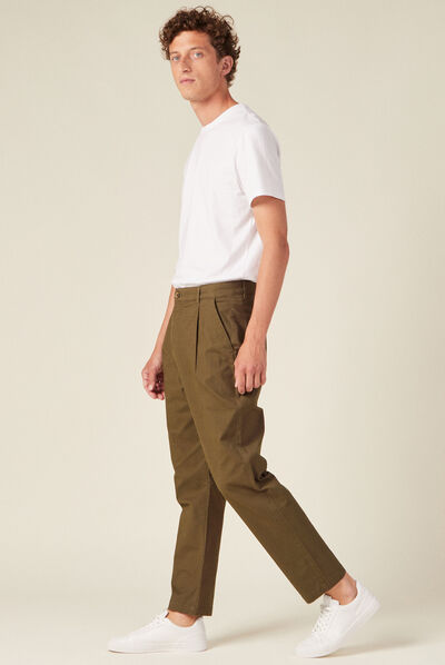 Pantalon chino taupe homme