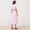 Robe longue &eacute;vas&eacute;e ceintur&eacute;e rose femme