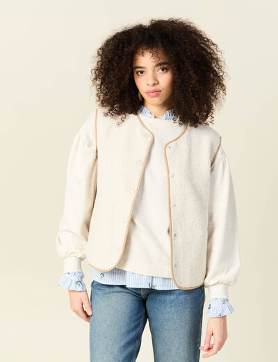 Gilet éco-responsable ecru femme
