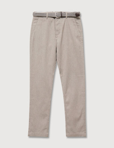 Pantalon chino avec ceinture beige homme