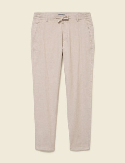 Chino coupe droite longueur 32 beige homme