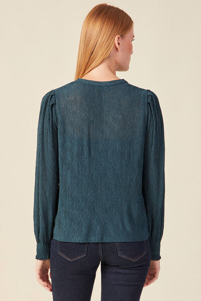 T-shirt éco-responsable bleu canard femme