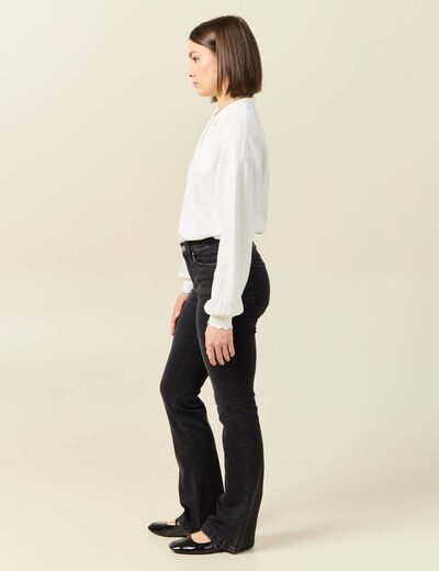 Jeans bootcut 5 poches denim gris femme