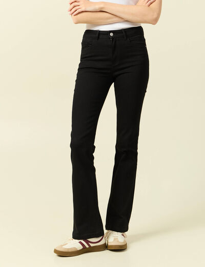 Jeans bootcut taille haute denim noir femme