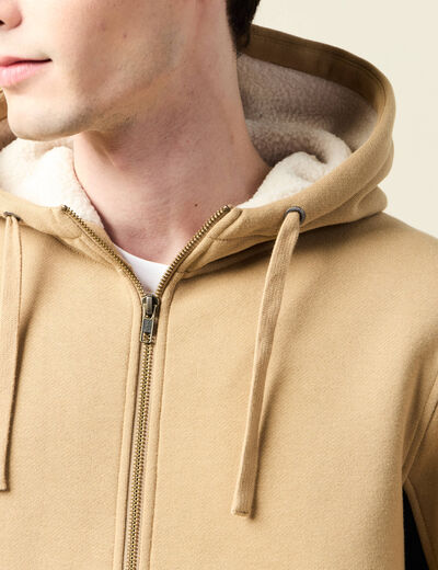 Sweat zippé à capuche bleu marine homme