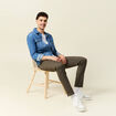 Jeans slim 5 poches vert kaki homme