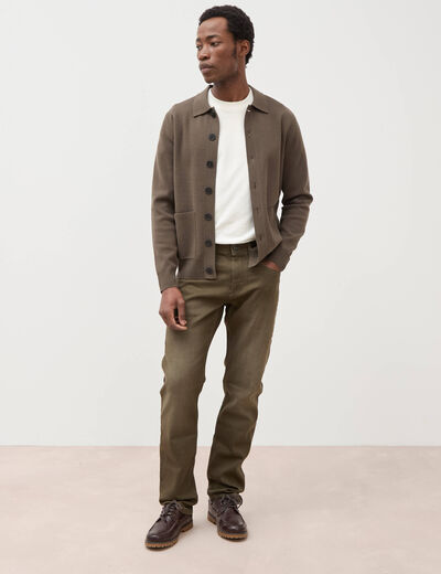 Jeans straight longueur 32 denim marron homme