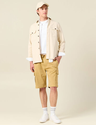 Bermuda éco-responsable beige homme