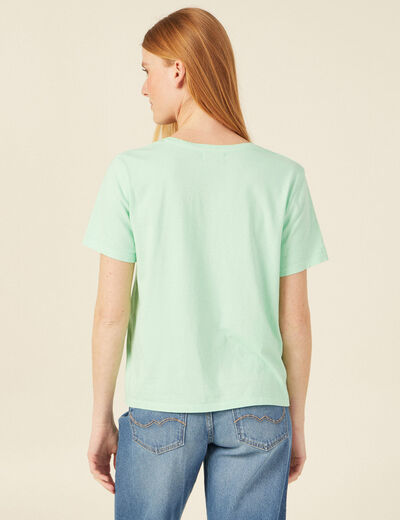 T-shirt éco-responsable vert fluo femme