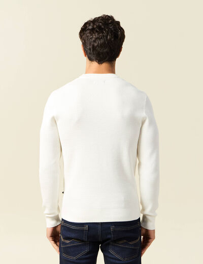 Pull droit manches longues ecru homme