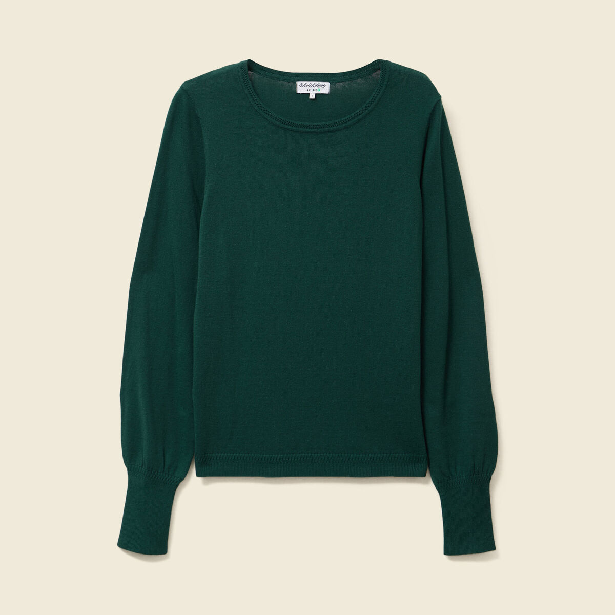 Pull manches longues vert foncé femme
