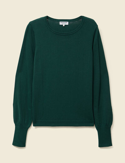 Pull manches longues vert foncé femme