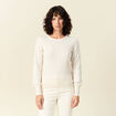 Pull manches longues creme femme