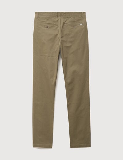 Pantalon chino slim vert kaki homme