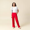 Pantalon loose taille standard fluide rouge femme