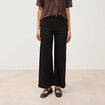 Jeans large taille haute denim noir femme