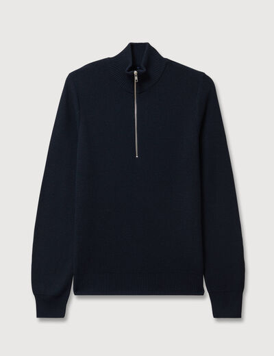 Pull col camionneur bleu marine homme