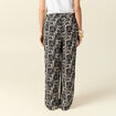 Pantalon large taille haute fluide creme femme