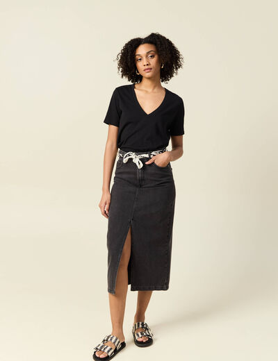 T-shirt manches courtes noir femme