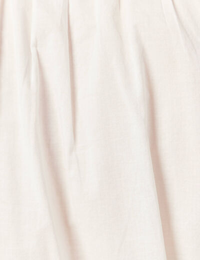 Chemise manches 3/4 brodée ecru femme