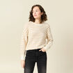 Pull manches longues ecru femme