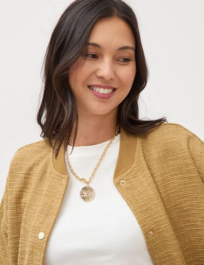 Collier avec cha&icirc;ne couleur or femme