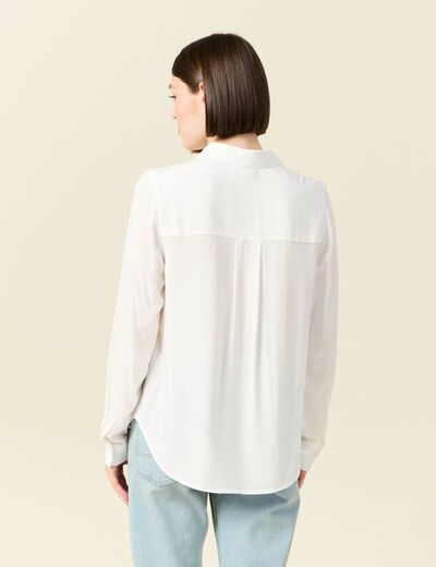 Chemise manches longues fluide blanc femme