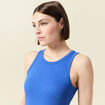 Débardeur 2 en 1 avec brassière intégrée bleu electrique femme