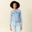 Blouson en jean denim bleach femme
