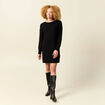 Robe pull fin manches longues noir femme