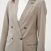 Blazer &agrave; carreaux col tailleur gris femme