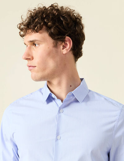 Chemise manches longues bleu foncé homme