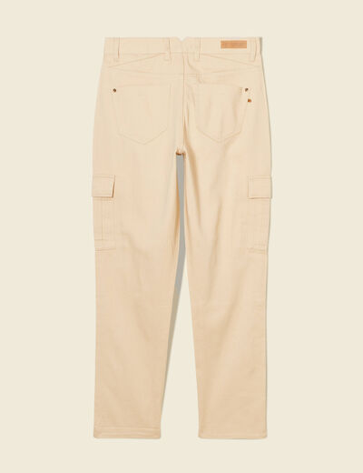 Pantalon cargo beige femme