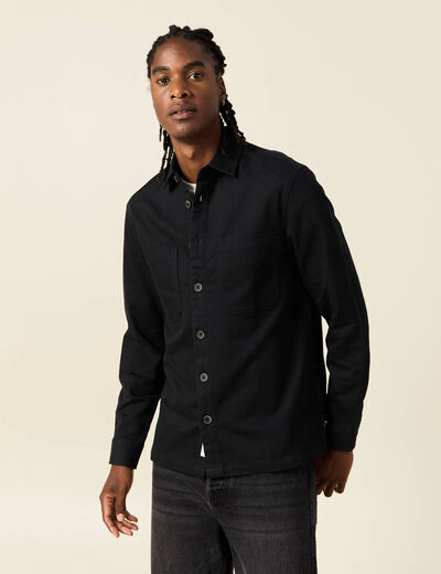 Surchemise manches longues noir homme