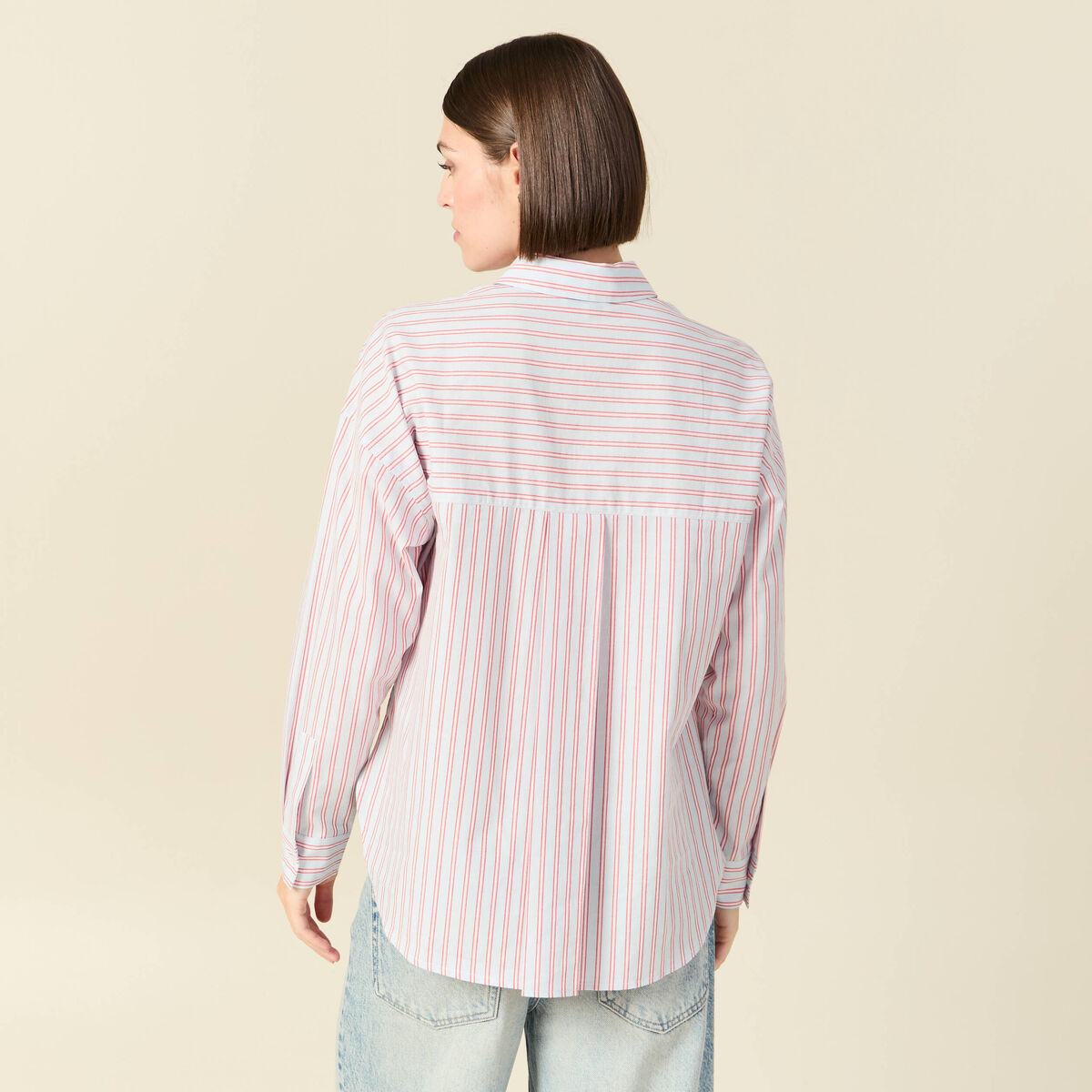Chemise oversize en coton bleu ciel femme
