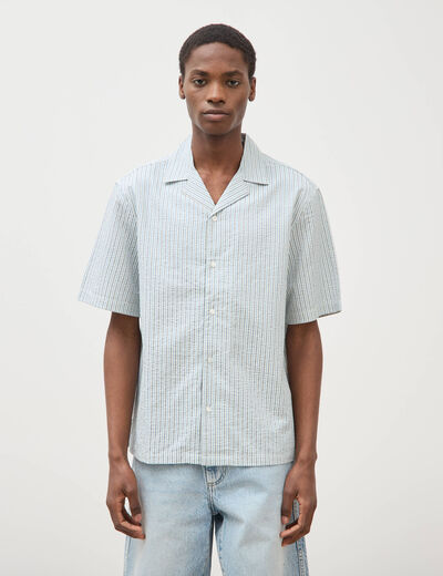 Chemise boyfriend manches courtes vert clair homme